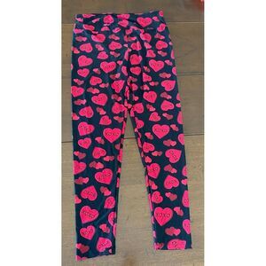 LuLaRoe Leggings Women's Tall & Curvy Black Red XOXO Stretch Performance Pull-On